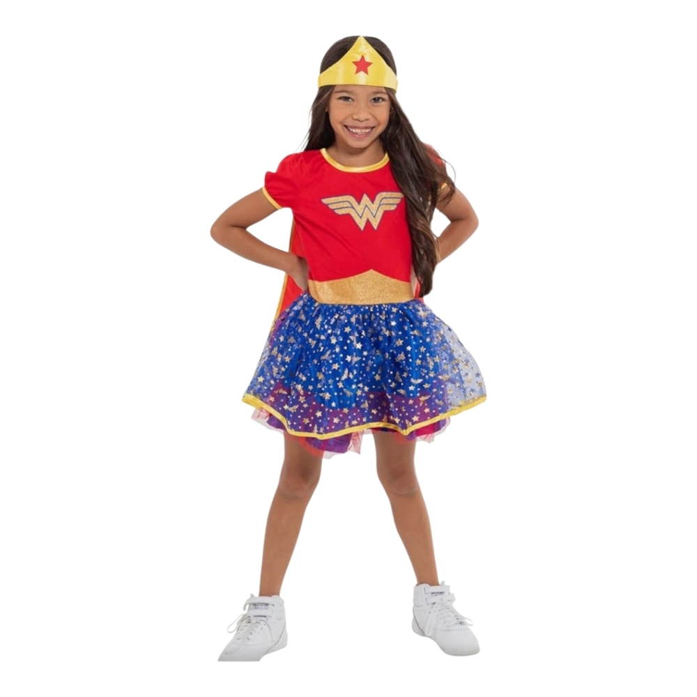 Wonder Woman Girls Costume - Red, Blue, and Gold. Size Large. NWT.